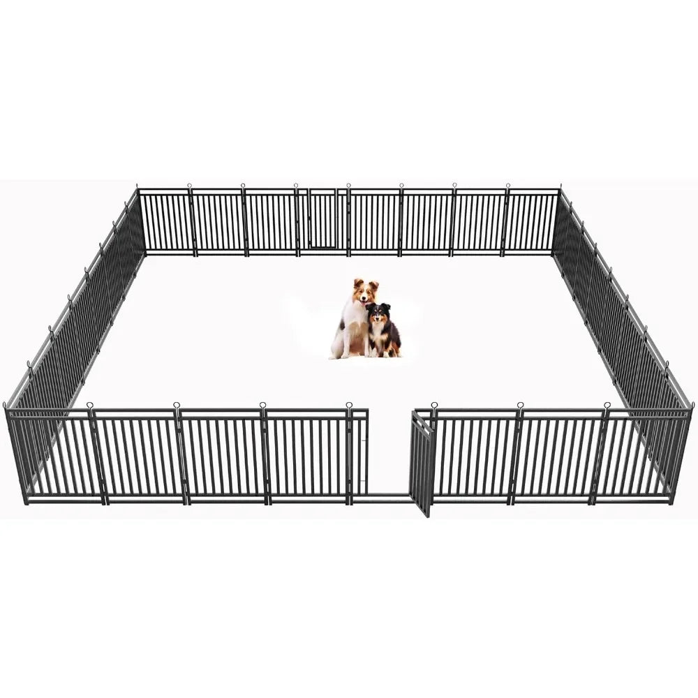 Dog Fence Outdoor Indoor, 40" Inch Height 32 Panels Dog Playpen for Large/Medium/Small Dogs Metal Dog Pen for Yard Camping