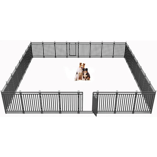 Dog Fence Outdoor Indoor, 40" Inch Height 32 Panels Dog Playpen for Large/Medium/Small Dogs Metal Dog Pen for Yard Camping