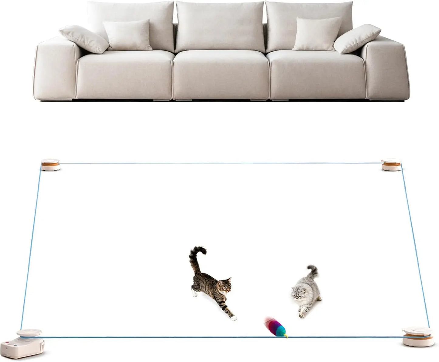 Interactive Cat Toy for Indoor Cats – Automatic Moving & Enrichment Toy for Indoor Cats/Kitten, Auto/Manual Control Cat