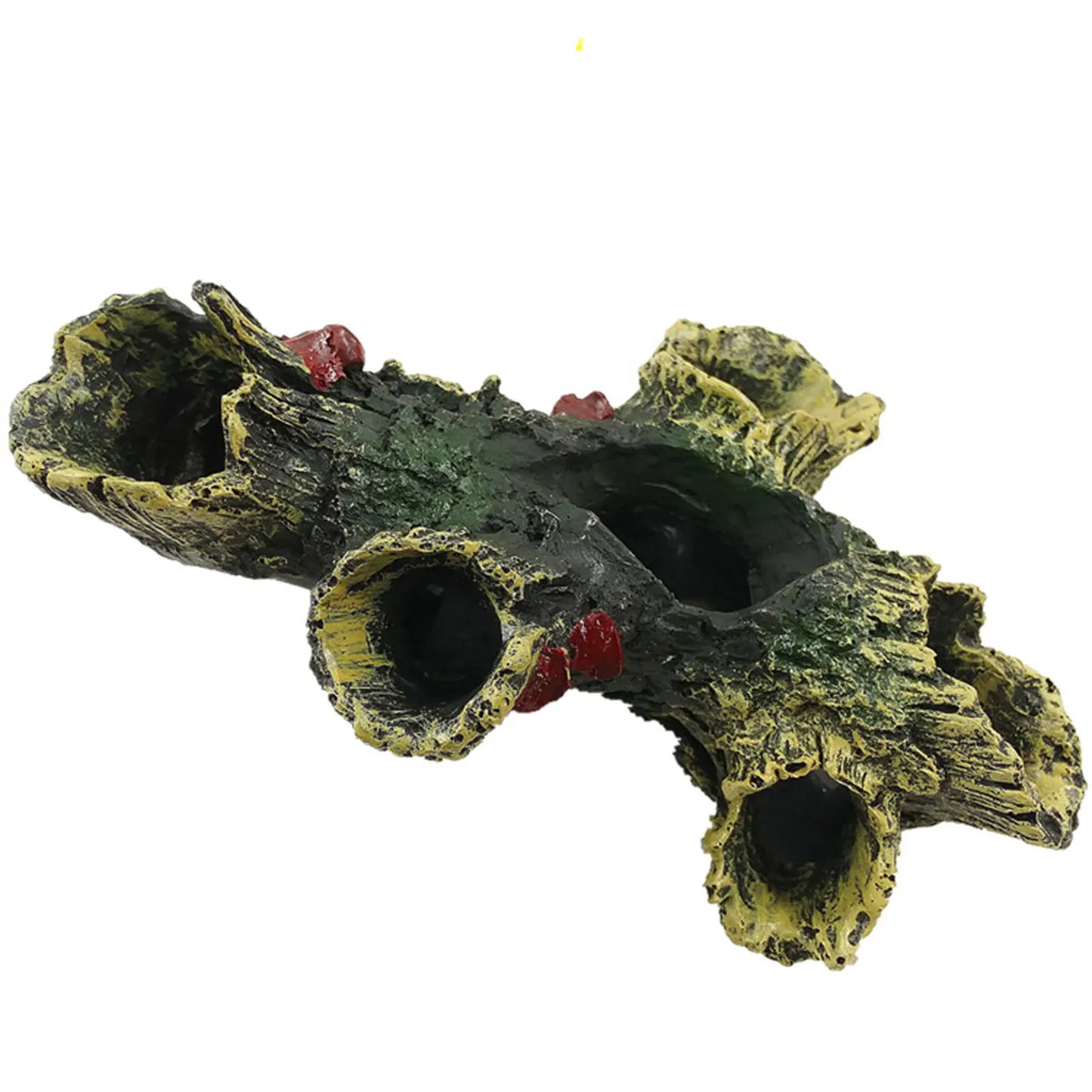 Fish Tank Escape Hole Multifunction Artificial Landscape Ornament Non-toxic Aquarium Hollow Log Decor for Fish Tank Decor