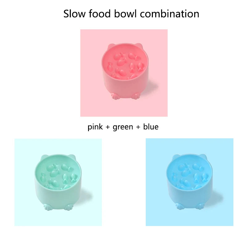 Cat slow food bowl small cat and dog anti-choking bowl neck protection design cat and dog feeding device pet supplies