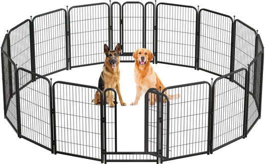 Metal Dog Playpen, 40 Inch Height 16 Panels, Large Dog Fence for Large/Medium/Small Dogs Indoor & Outdoor Bliss,, Customized