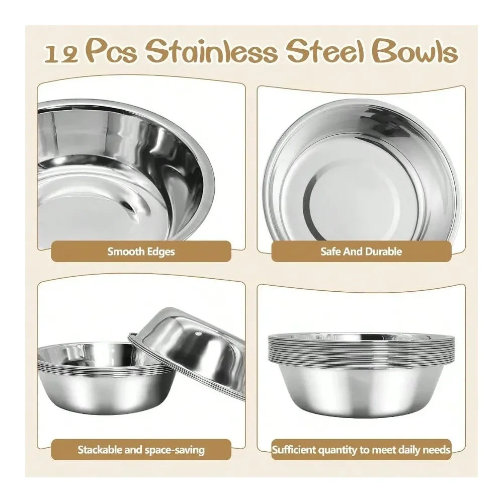 Dog Supplies Dogs Accessories PCS Stainless Steel Dog Bowls Replacement Metal Pet Puppy Food Water Bowl Set Suit For Indoor Trav