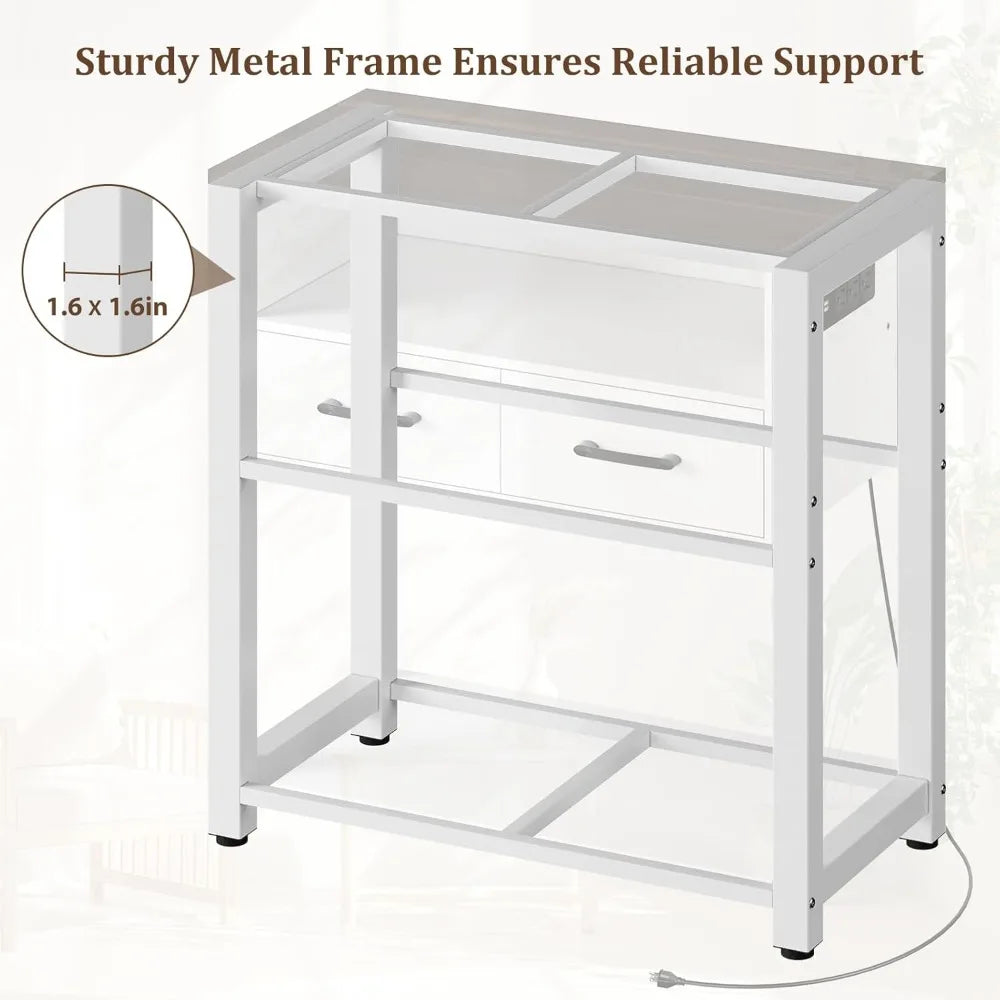 20-29 Gallon Aquarium Stand with Stable Metal Frame & Power Outlet, Heavy-Duty Fish Tank Stand with Waterproof Mat, 550LBS Capac