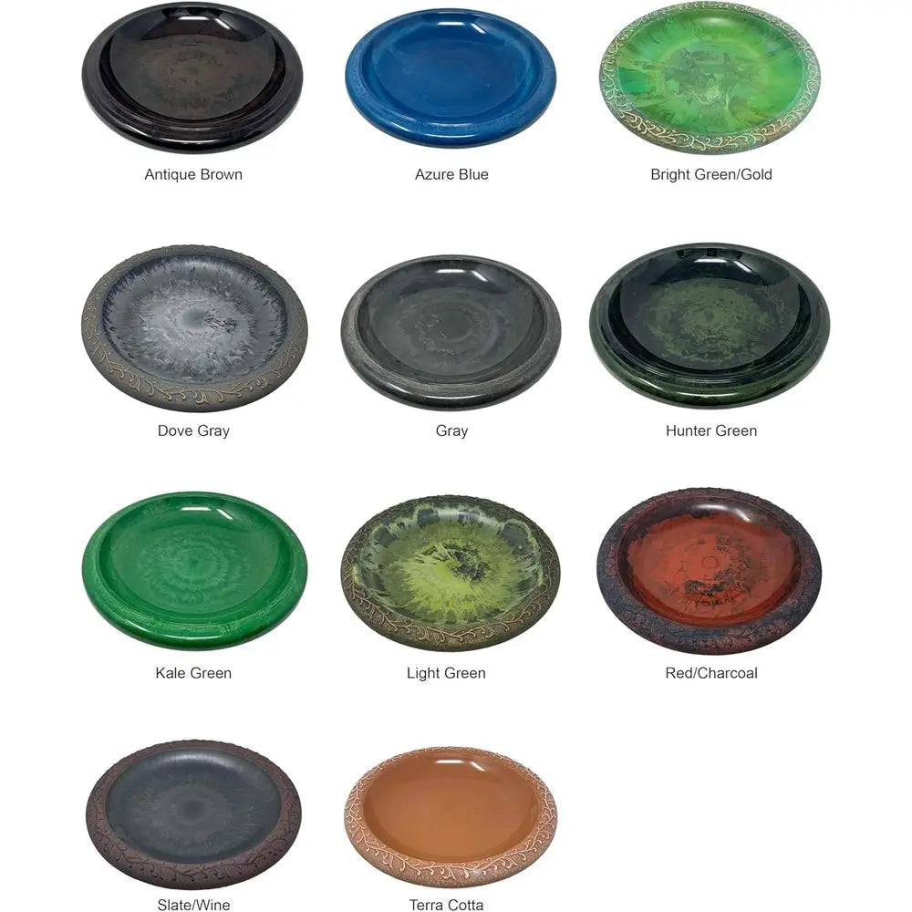 Tierra Garden Birdbath or Outdo- 24" Cool Gray iber Clay Bird Bath Bowl and Stand, Easy Assembly UV-Resistant Bird Baths or Outs