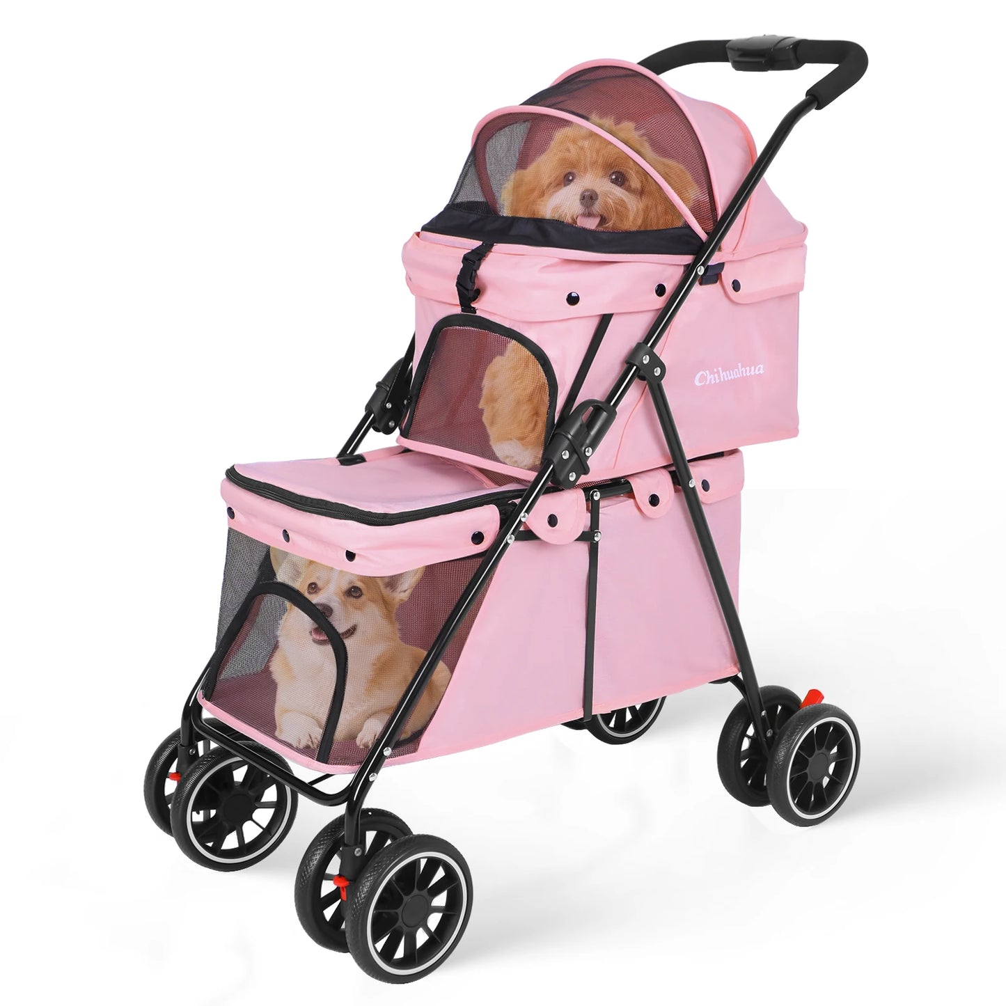 Double Pet Stroller for Dogs and Cats,Cat Strollers for 2 Cats,Double Dog Stroller for 2 Small Medium Dogs