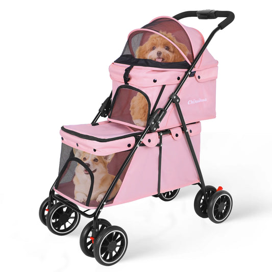 Double Pet Stroller for Dogs and Cats,Cat Strollers for 2 Cats,Double Dog Stroller for 2 Small Medium Dogs