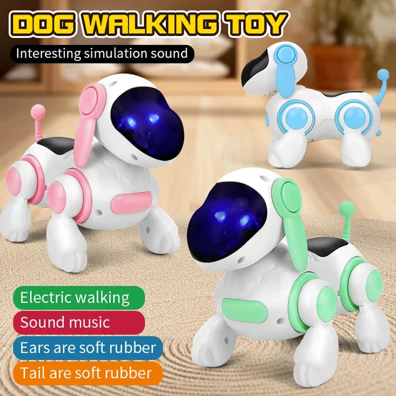 Smart Interactive Robotic Dog Toy, Simulated Walking with Light Sound Music, Crawling Interactive Toy for