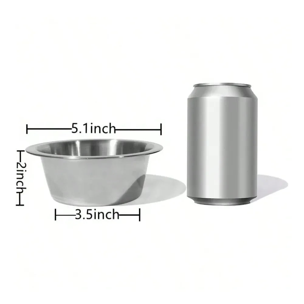 Dog Supplies Dogs Accessories Steel Pet Bowls Set Cat And Dog Small Bowls 12 OZ Food And Water Dishes Set Of 2
