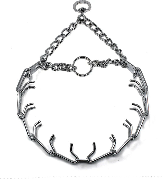 Ultra-Plus Chrome Steel Dog Training Collar No-Pull Pet Pinch Collar Large 4mm x 25in