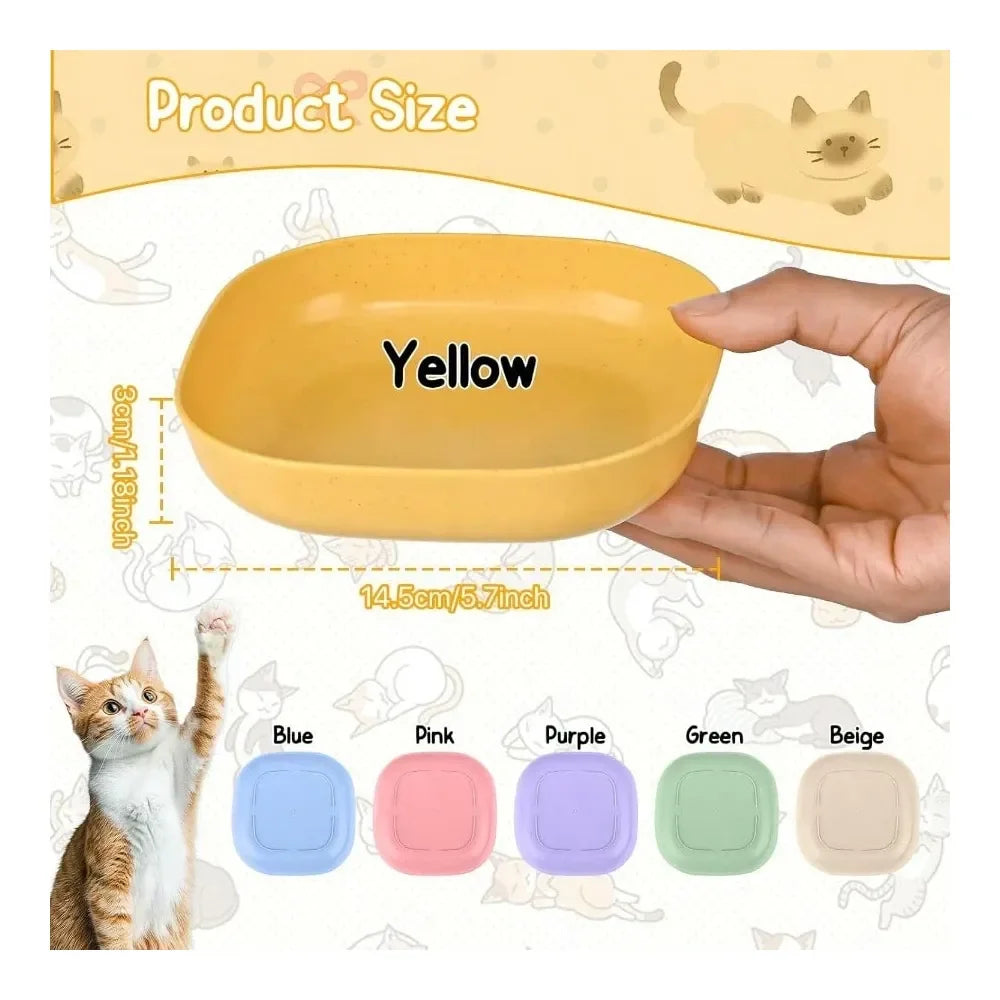Dog Supplies Dogs Accessories Pack Cat Food Bowl 5.7 Inch Cat BowlsWhisker Fatigue Pet Dish For Kitten And Small Dogs Multi Squa