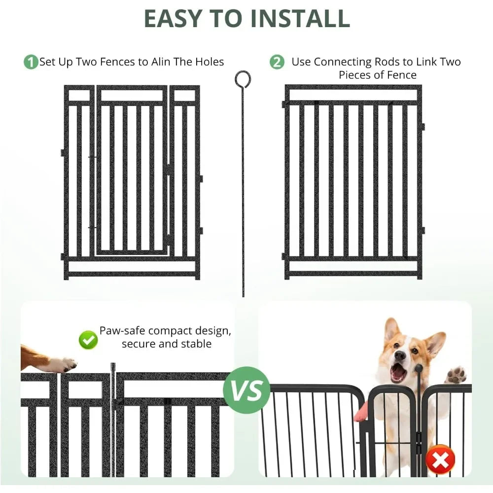 Dog Fence Outdoor Indoor, 40" Inch Height 32 Panels Dog Playpen for Large/Medium/Small Dogs Metal Dog Pen for Yard Camping
