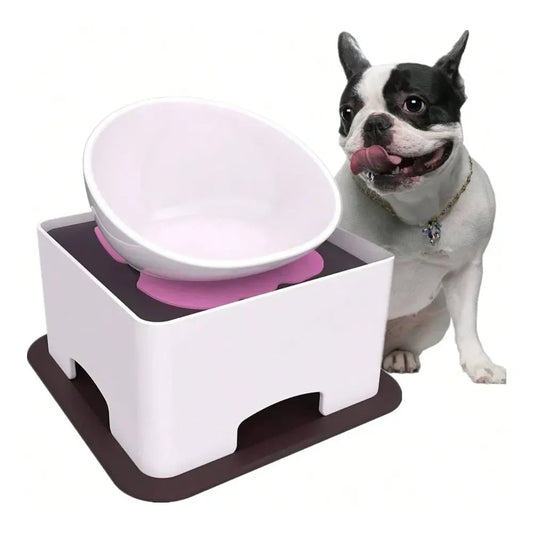 Dog Supplies Dogs Accessories Bulldog Bowl Dog Feeding Bowl Dog Dish Wide Mouth Pet Sterile Tilted Pet Feeder With Anti Skid Rub