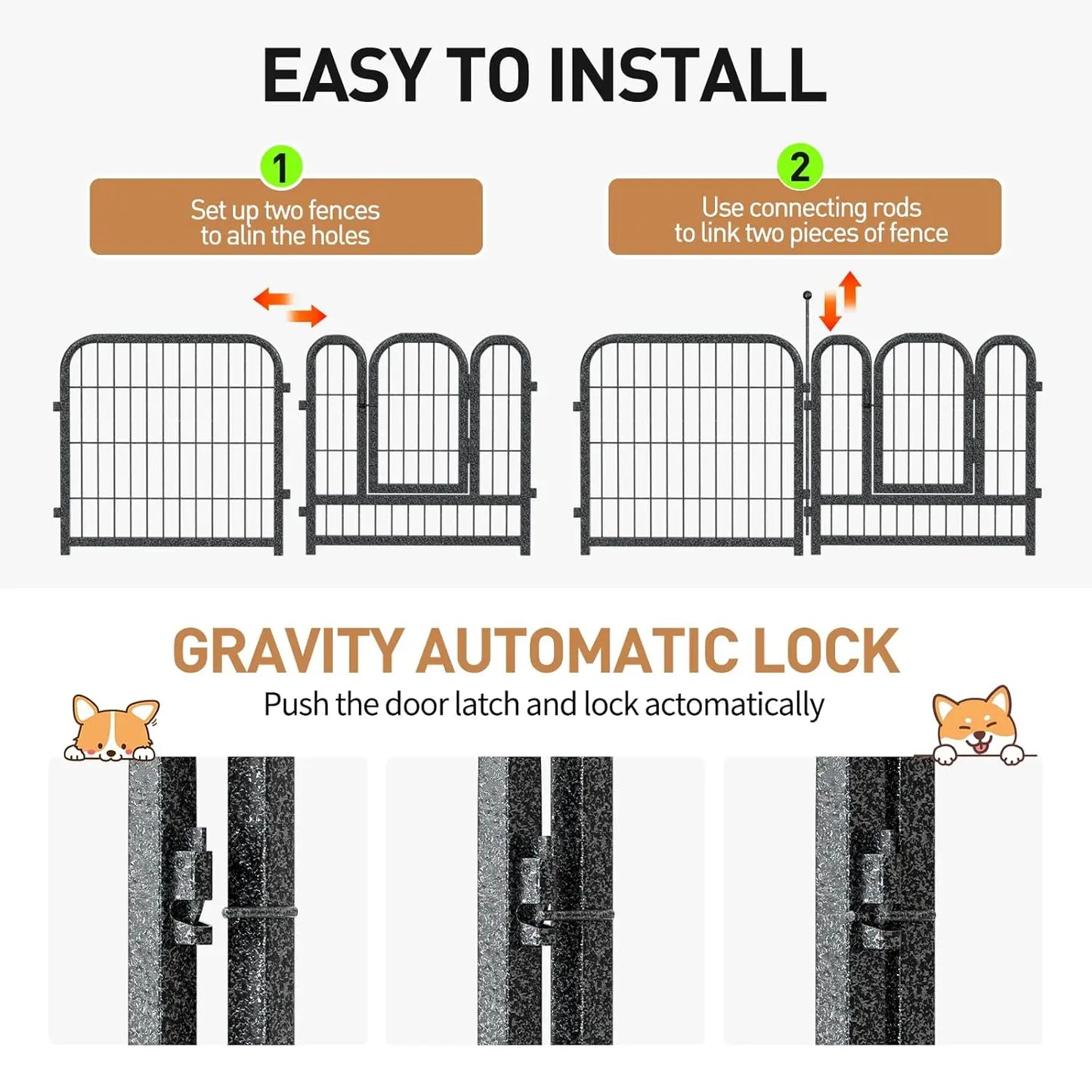 Metal Dog Playpen, 40 Inch Height 16 Panels, Large Dog Fence for Large/Medium/Small Dogs Indoor & Outdoor Bliss,, Customized