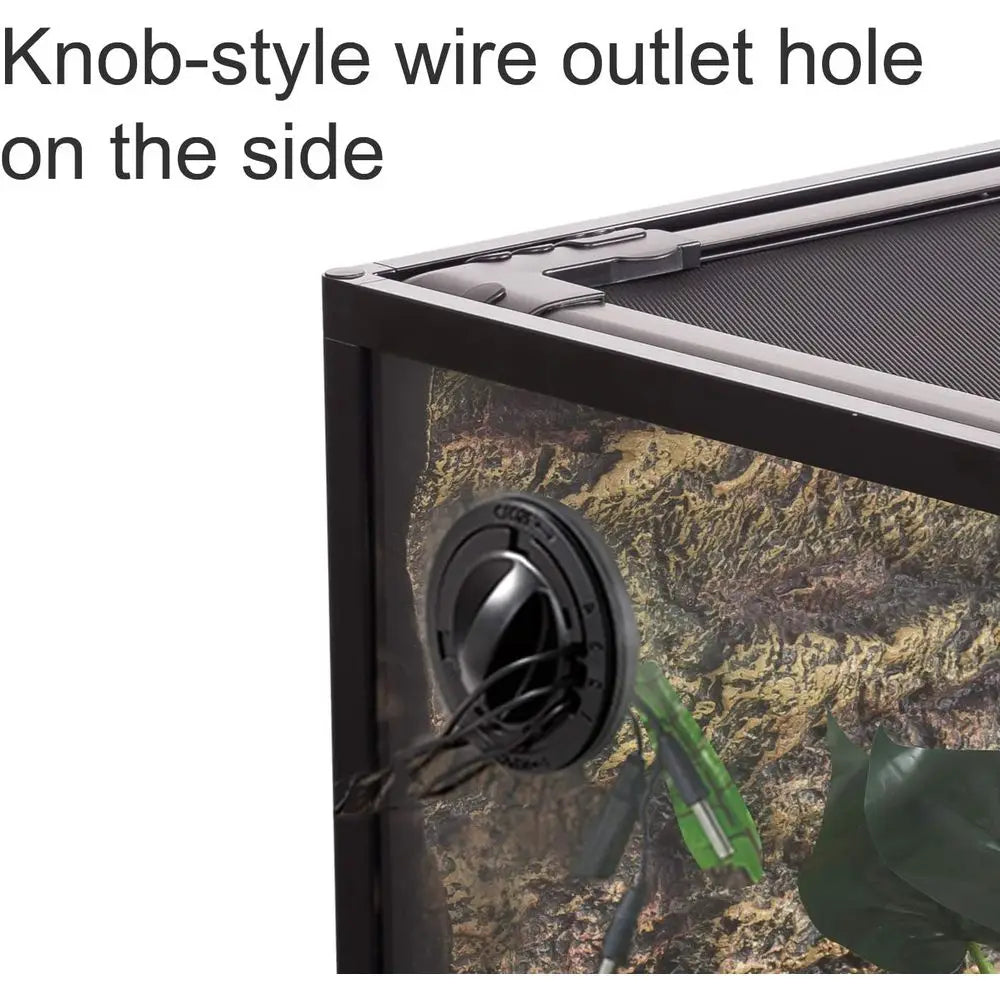 24 x 18 x 18 Large Glass Reptile Tank with Foam Backs, Double Hinged Door & Screen Vent