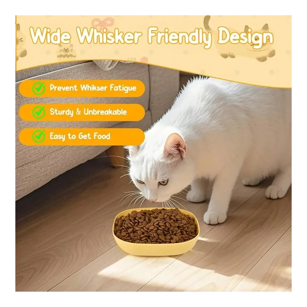 Dog Supplies Dogs Accessories Pack Cat Food Bowl 5.7 Inch Cat BowlsWhisker Fatigue Pet Dish For Kitten And Small Dogs Multi Squa