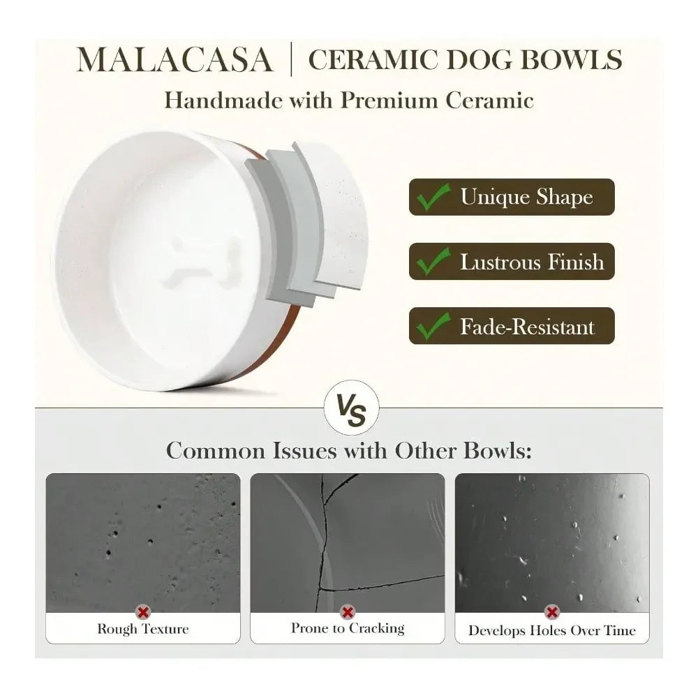 Dog Supplies Dogs Accessories Dog Bowls, Dog Food Dish With Wood Stand Non Slip, 14oz, Pet Basic Bowls Your Puppy, Small Dogs Or