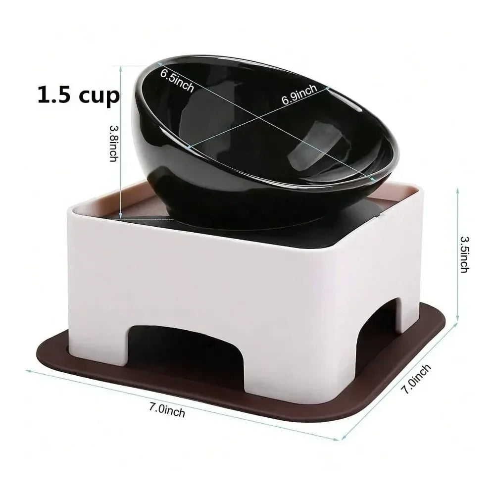 Dog Supplies Dogs Accessories Bulldog Bowl Dog Feeding Bowl Dog Dish Wide Mouth Pet Sterile Tilted Pet Feeder With Anti Skid Rub