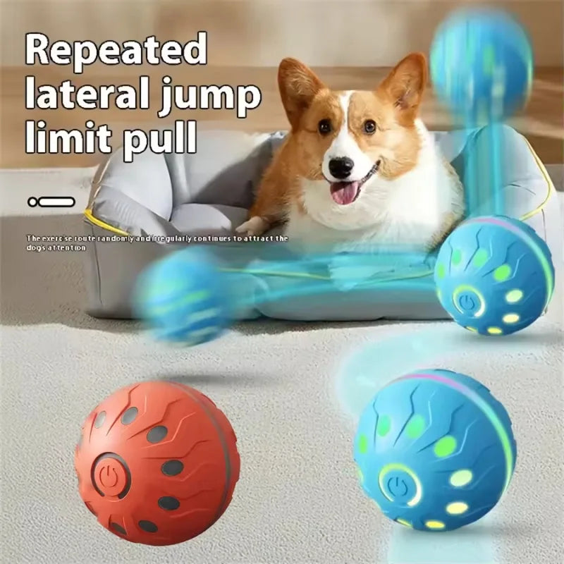 Interactive Smart Dog Ball Toy Electronic USB Powered Moving Bouncing Color Ball for Cats And Dogs Large Medium Size Pet Jumping