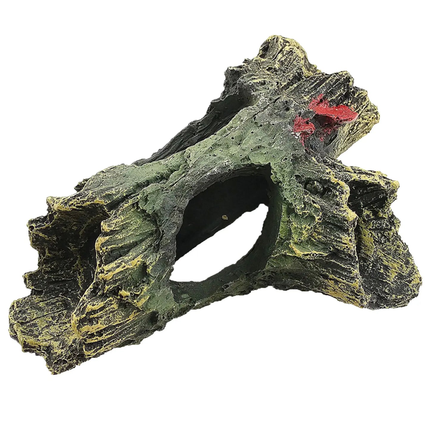 Fish Tank Escape Hole Multifunction Artificial Landscape Ornament Non-toxic Aquarium Hollow Log Decor for Fish Tank Decor