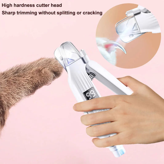 2 in 1 Electric Pet Nail Trimmer with LED Lights Pet Nail Grinder Dog Nail Trimmer and Grinder for Small Medium Large Dogs/Cats