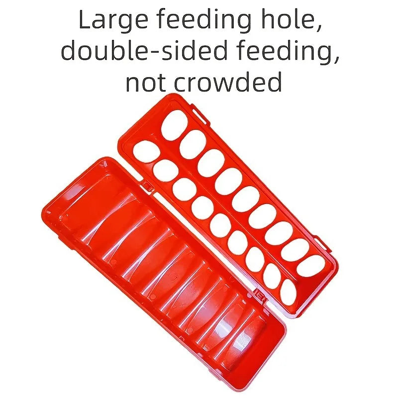 Multi-Hole Chick Brooder Feeding Trough, Anti-Waste Poultry Feeder for Chickens, Quails & Leghorns, Durable Farming Accessory