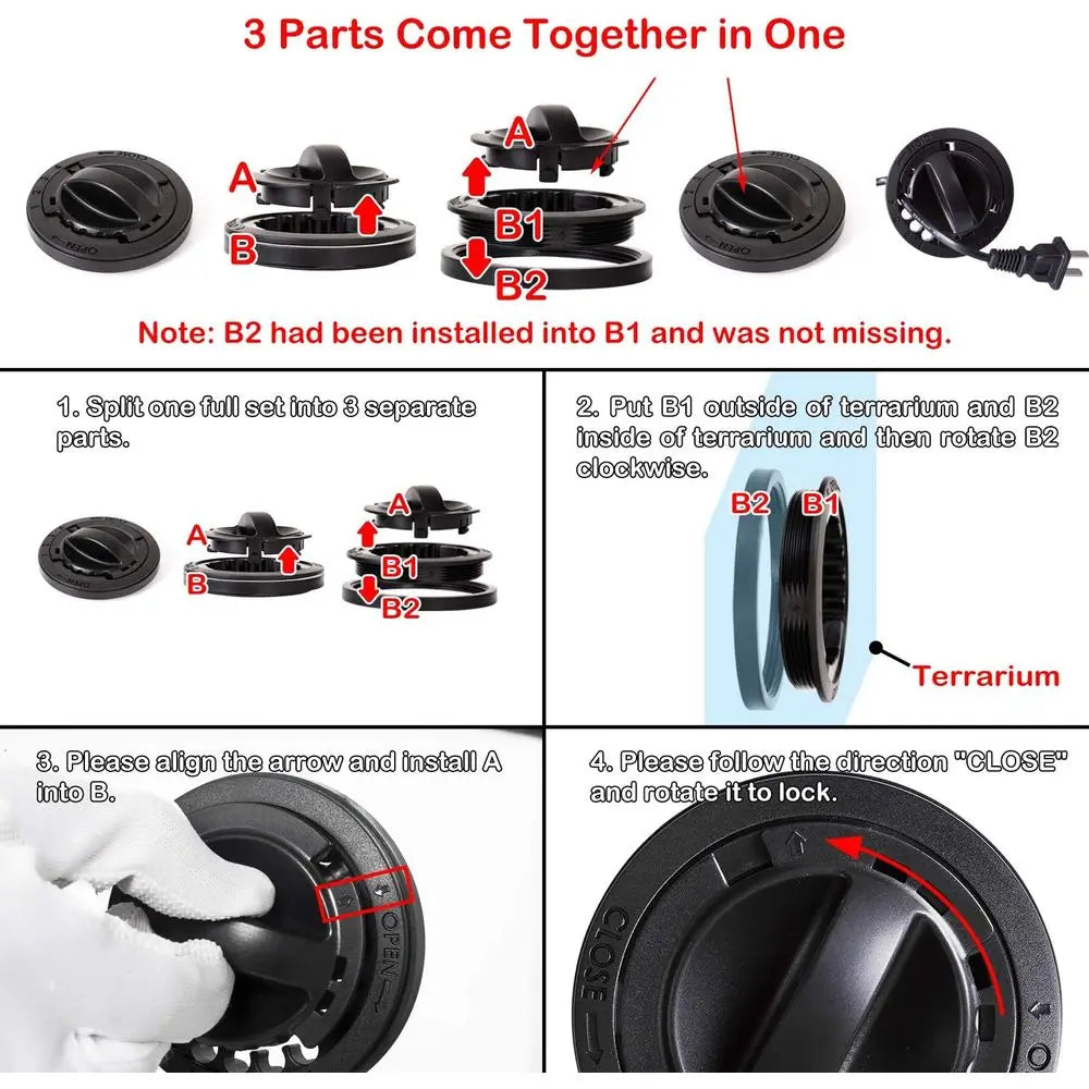 24 x 18 x 18 Large Glass Reptile Tank with Foam Backs, Double Hinged Door & Screen Vent