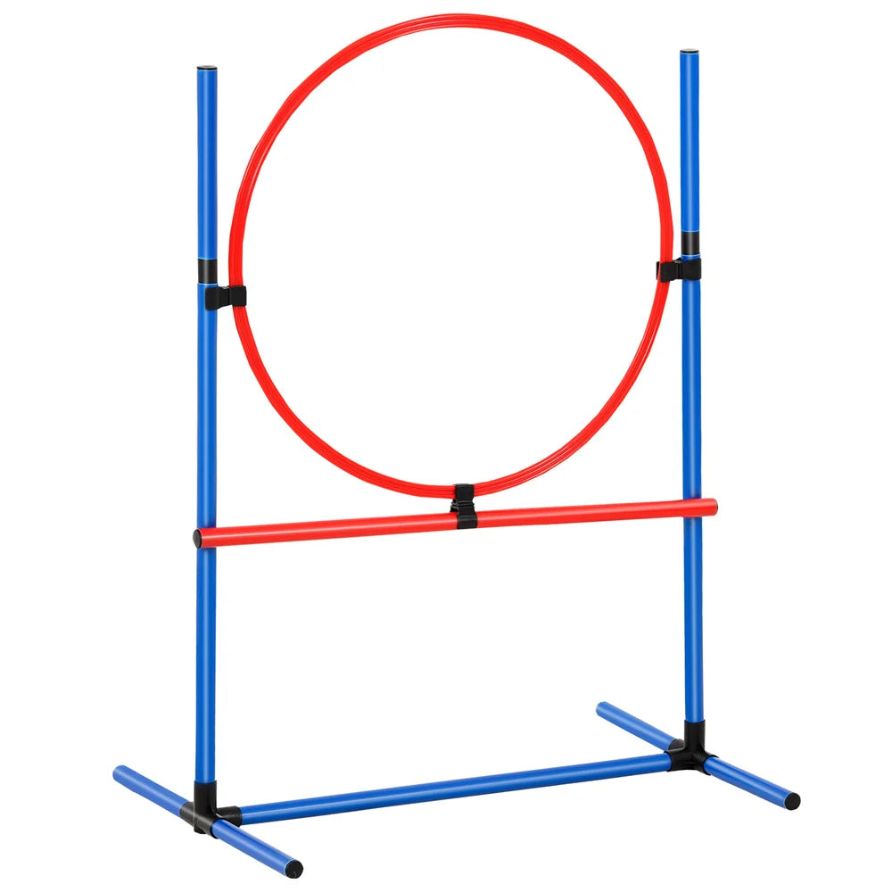 Dog Agility Training Equipment 7 PCS Set Upgrade W Hurdles 2 Tunnels Ring