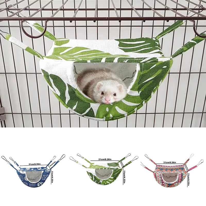 Ferret Hammock for Cage ，Guinea Pig Hideout Mouse Hammock Ferret Bed,Hamster Bed, Hanging Hammock,Warm Bed for Ferret,Chinchilla