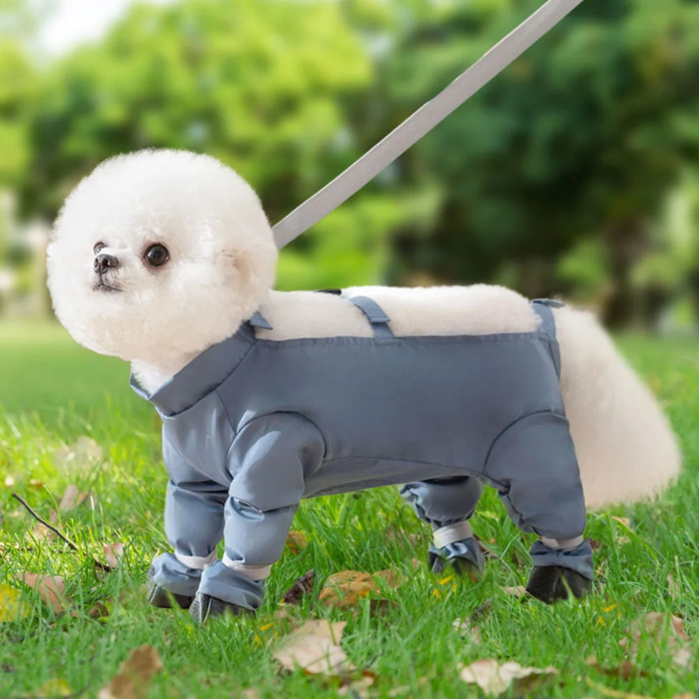 Anti-Slip Dog Paw Protector Shoes with Suspender Anti-Slip Stain Resistant Pets Dustproof Pants for Puppy Small Dogs