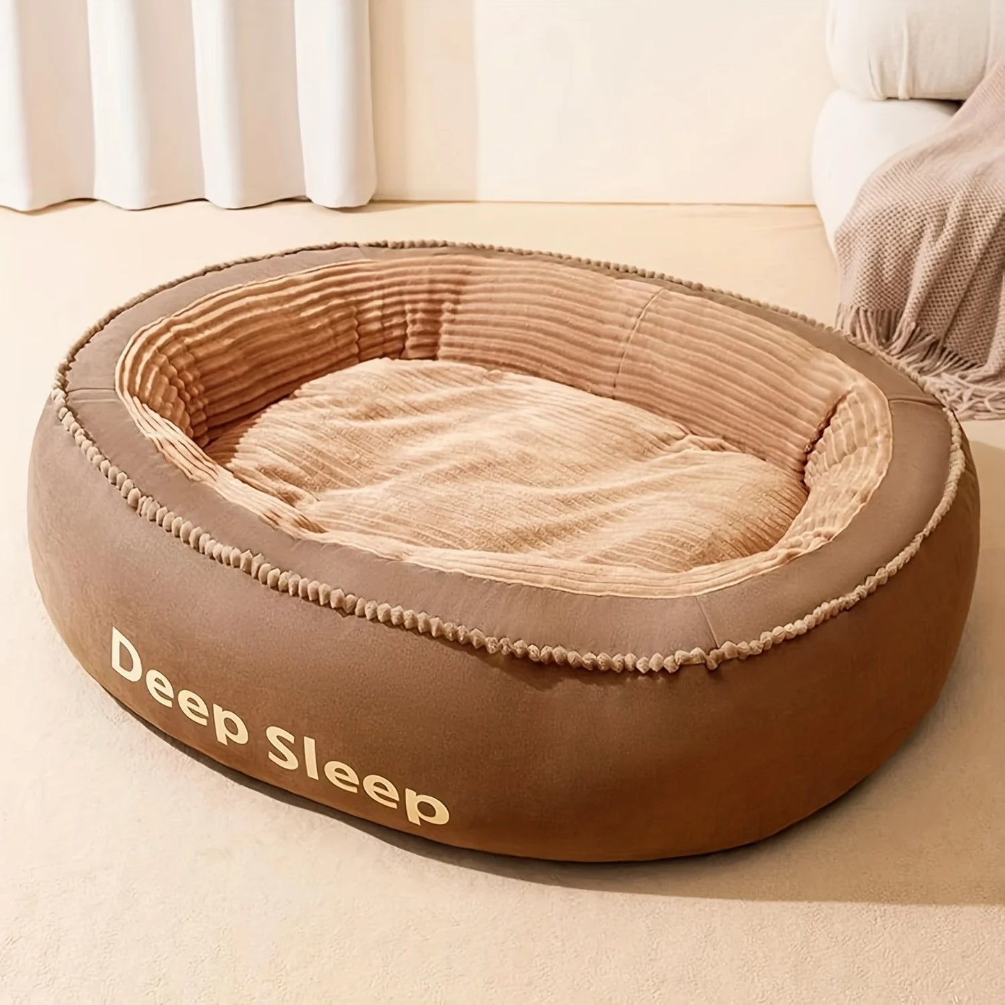 1PC Extra Large Dog Bed XL 120*90*23cm/47.2*35.4*9in–  Plush Round Pet Bed Comfortable And Warm Suitable For Large, Cats And Dog