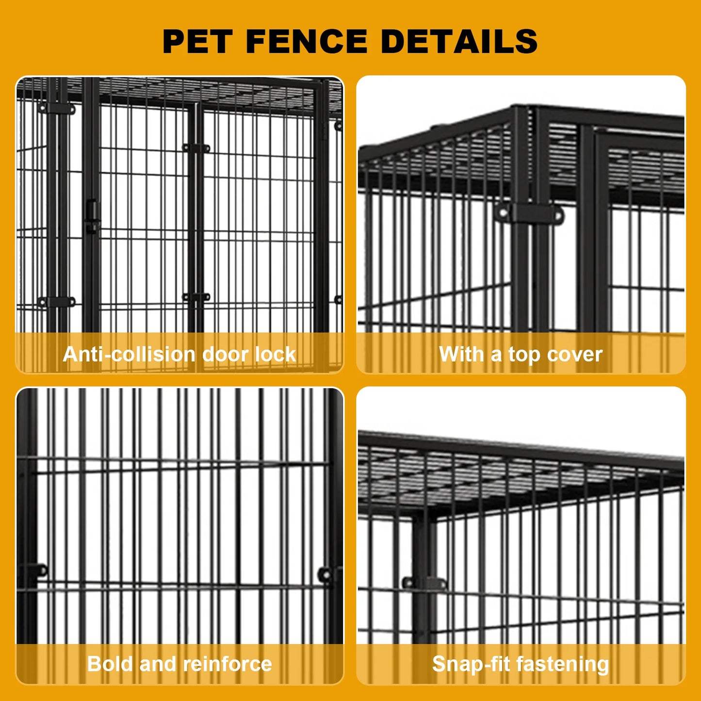 47 Inches Portable Pet Playpen for Small Medium Dogs Kennel 4 Panel Iron Wire Puppy Cat House Cage Indoor Outdoor Pet Exercise