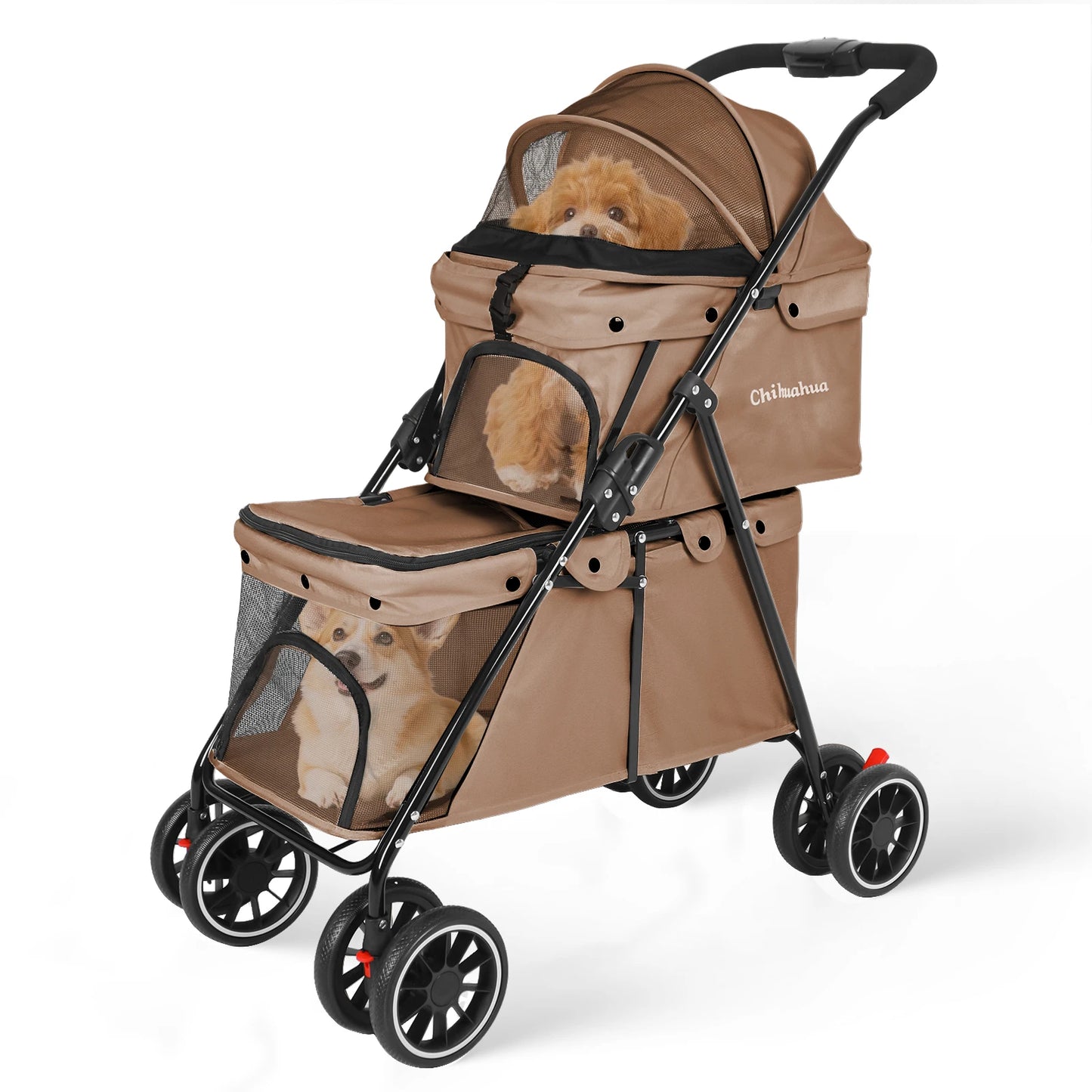 Double Pet Stroller for Dogs and Cats,Cat Strollers for 2 Cats,Double Dog Stroller for 2 Small Medium Dogs