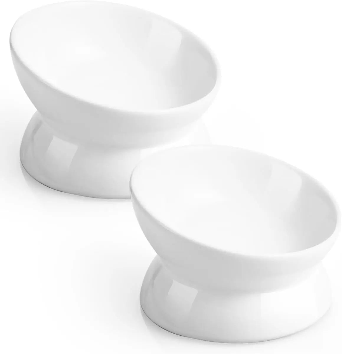 Elevated Cat Food Bowl, 5 Oz Ceramic Raised and Tilted Water Bowl, Anti Vomiting and Protect Pets' Spines Dishes for Small Dog,