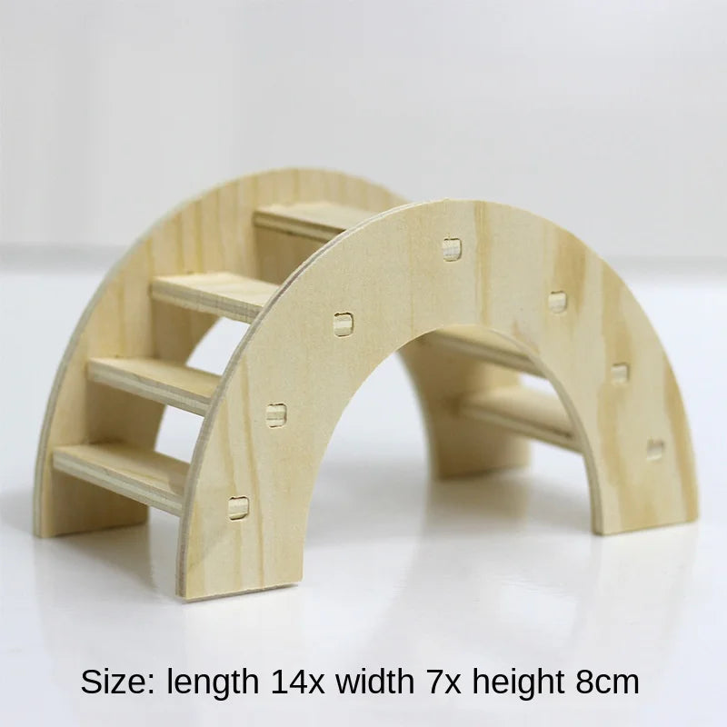 Hamster Toys Wooden Furniture Hamster Cages Wooden Running Wheels Villas Swings Wooden Nests Bite Resistant Small Houses