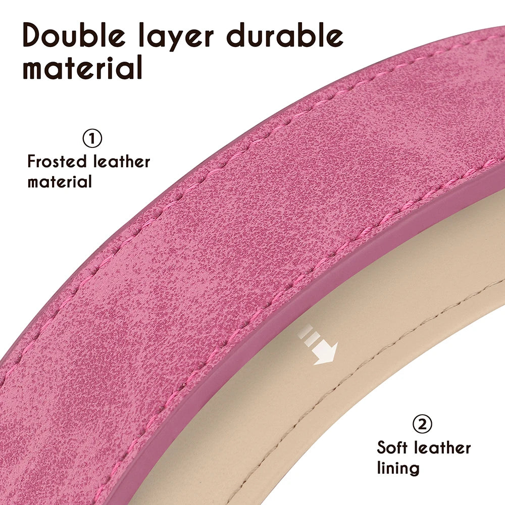 Soft Padded Dog Collar Leash Set PU Leather Pet Dog Collars Necklace With Walking Lead Rope Adjustable For Small Medium Dogs Pug