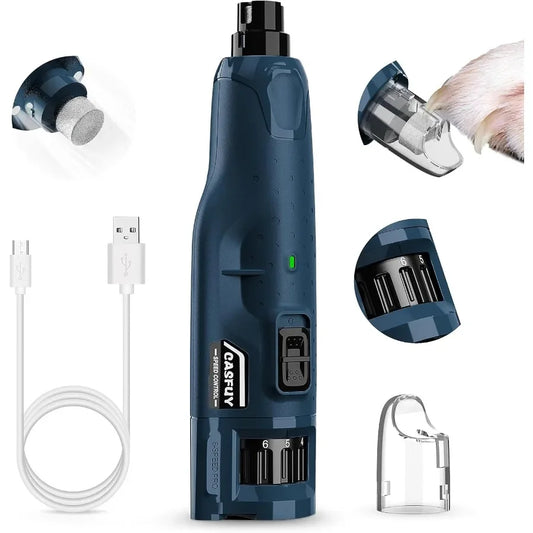 Quiet 45db 6Speed Rechargeable Electric Dog Nail Grinder with 2 LED Lights for Large Medium Small Puppy Dogs and Cats Professio
