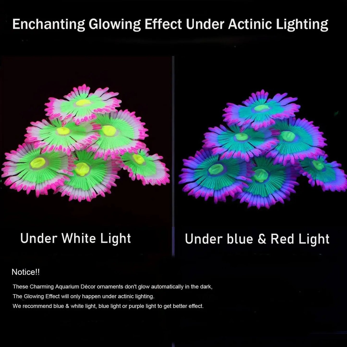 Glowing Soft Anemone Aquarium Decor Silicone Glow in Dark Artificial Plants for Fish Tank Landscape Bowl Accessories
