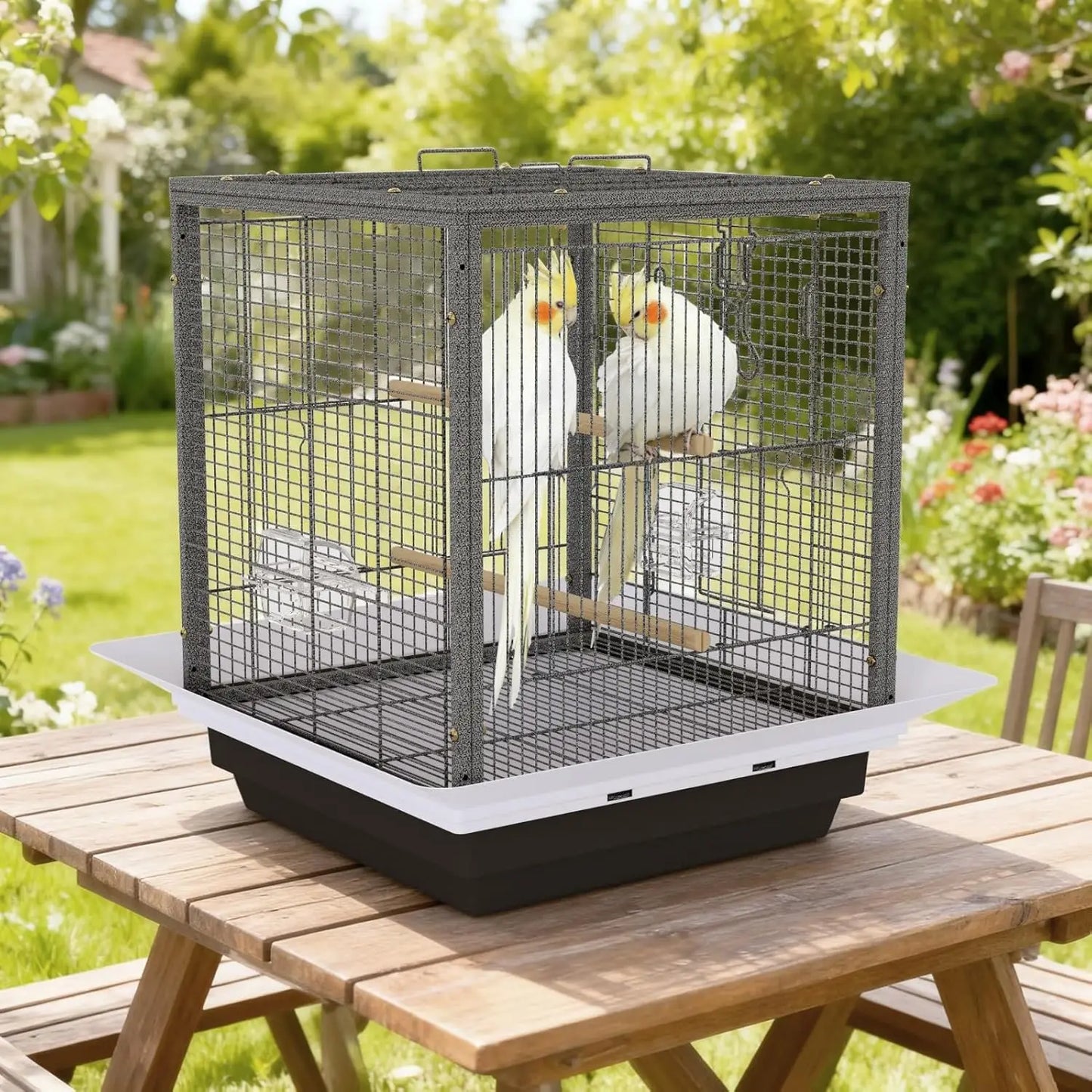 Small Bird Cage for Parakeets Birds Carrier with Removable Tray Portable Travel Habitat for Cockatiels Lovebirds Budgie