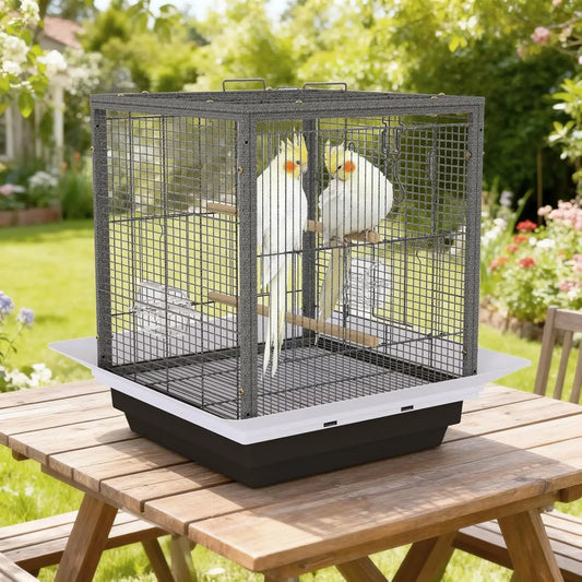 Small Bird Cage for Parakeets Birds Carrier with Removable Tray Portable Travel Habitat for Cockatiels Lovebirds Budgie