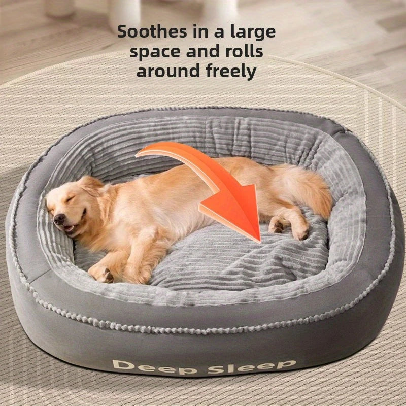 1PC Extra Large Dog Bed XL 120*90*23cm/47.2*35.4*9in–  Plush Round Pet Bed Comfortable And Warm Suitable For Large, Cats And Dog
