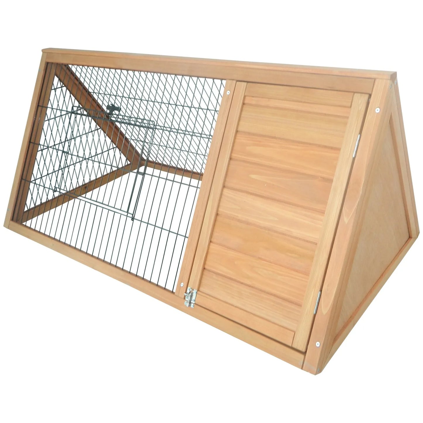 Rabbit Hutch Outdoor, Wooden Chicken Coop with Run, Brown