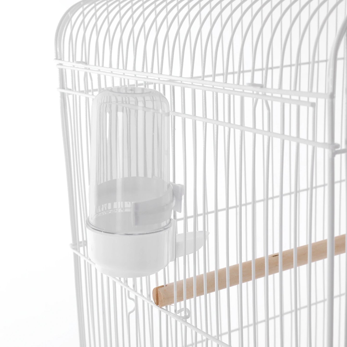 Large White Bird Cage with Wheels - 4 Casters (2 Brakes) Rectangular Parrot Breeding Cage Freestanding Iron Electrostatic Sprayi