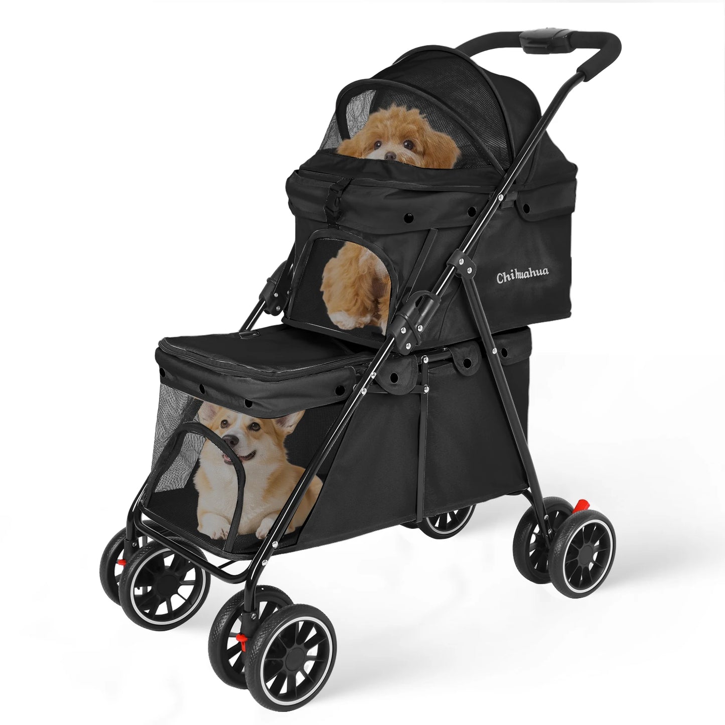 Double Pet Stroller for Dogs and Cats,Cat Strollers for 2 Cats,Double Dog Stroller for 2 Small Medium Dogs