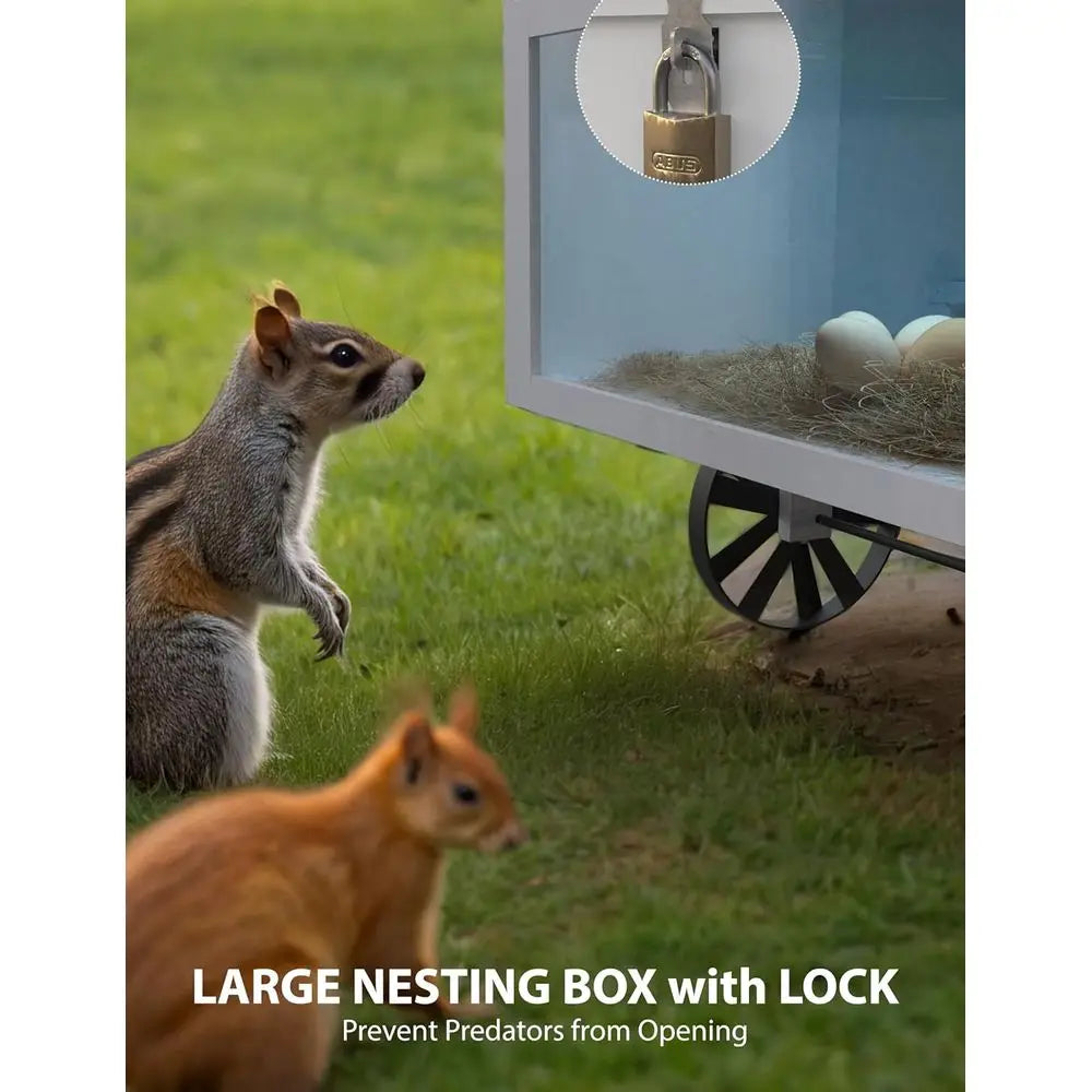 110in Outdoor Wooden Chicken Coop, Extra Large Hen House or 3-5 Chickens, Poultry Cage with Waterproo Roo, Run, Nesting Box, Pul