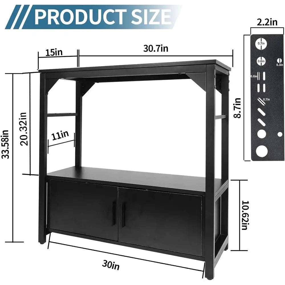 Aquarium Stand 20-29 Gallon, 29 Gallon ish Tank Stand with Aquarium Tools Organizer, 3 Tier Breeder Tank Stand with Storage Cabi