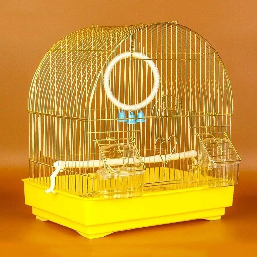 Portable Small Bird Cage for Lovebirds and Budgies - Travel Pet Home with Garden Decor Birdhouse