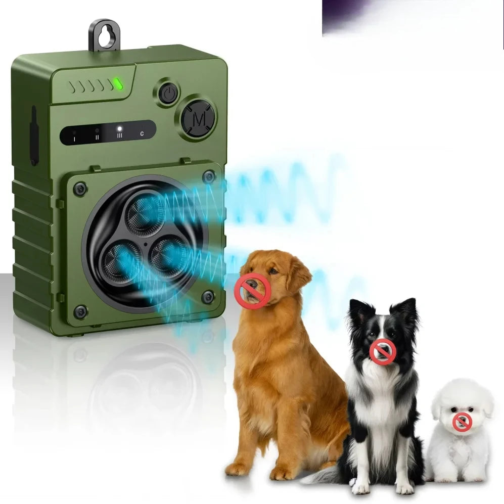 Repellent Automatic Ultrasonic Dog Anti-Bark Device Rechargeable High Power Indoor & Outdoor Dog Barking Stopper